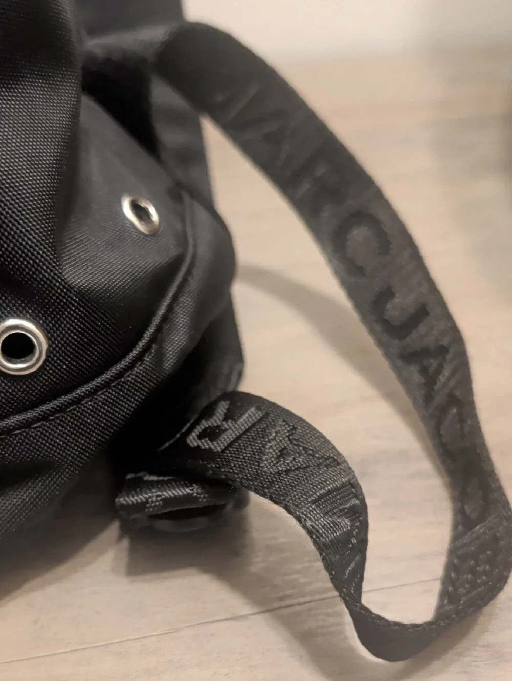 Marc Jacobs Black Backpack with White Logo